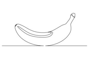 lignes continues banane fruit une ligne résumé vecteur