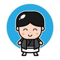 personnage de dessin animé mignon garçon japonais vecteur