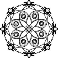 mandala à colorier, ornement de logo esprit dessiné à la main vecteur