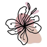 fleur vecteur un dessin au trait, dessin à la main contour minimaliste