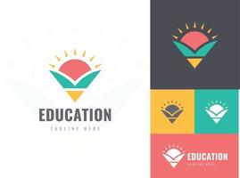 vecteur de conception de logo d'éducation, logo d'école, logo de crayon