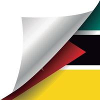 drapeau mozambique avec coin recourbé vecteur