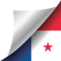 drapeau panama avec coin recourbé vecteur