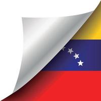 drapeau du venezuela avec coin recourbé vecteur