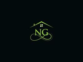réel biens ng logo image, luxe ng moderne bâtiment lettre logo vecteur