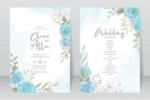 modèle d'invitation de mariage avec un beau design floral vecteur