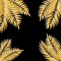 beau fond de silhouette de feuille de palmier doré vecteur