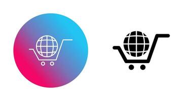 icône de vecteur de magasinage mondial