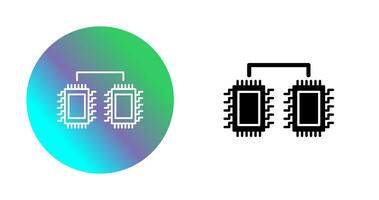 icône de vecteur de processeurs connectés