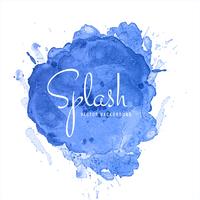 Beau bleu aquarelle Splash Design vecteur