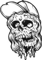 illustrations de silhouettes effrayantes de zombies cool vecteur