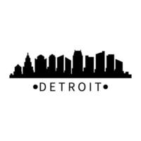 Detroit skyline illustré sur fond blanc vecteur