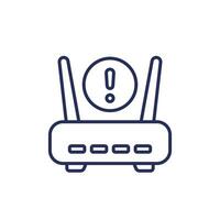 routeur, modem Erreur ou avertissement ligne icône vecteur