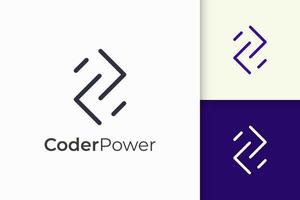 programmeur ou développeur logo en simple et moderne pour une entreprise technologique vecteur