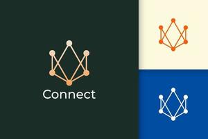 données numériques ou concept de logo de connexion pour une entreprise technologique vecteur