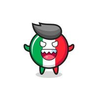 Illustration du personnage mascotte du drapeau italien maléfique vecteur