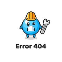 erreur 404 avec la mascotte mignonne de bubble-gum vecteur