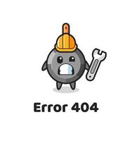 erreur 404 avec la mascotte mignonne de poêle à frire vecteur