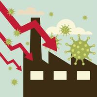 impact covid 19, problème financier de l'industrie en faillite vecteur