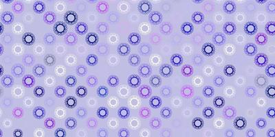 toile de fond de vecteur violet foncé avec symboles de virus.