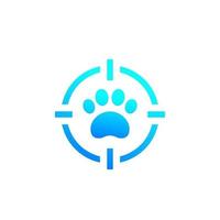 recherche d'animaux, icône du logo vectoriel