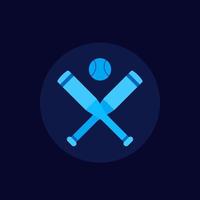 icône de baseball, chauves-souris et balle vecteur