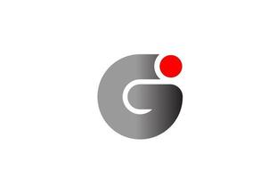 lettre g, logo, alphabet, conception, icône, pour, entreprise, gris, rouge vecteur