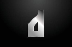 modèle de conception d'icône de logo lettre d alphabet en métal argenté vecteur