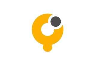 lettre q logo alphabet design icône pour les entreprises jaune gris vecteur