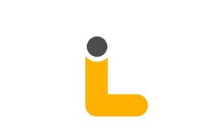 lettre l, logo, alphabet, conception, icône, pour, entreprise, jaune, gris vecteur