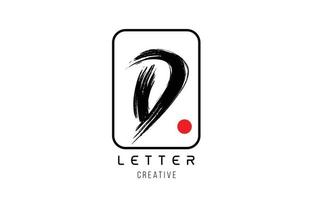Lettre alphabet d grunge grungy brush design pour l'icône de l'entreprise de logo vecteur