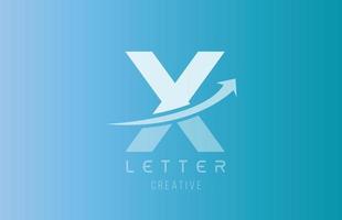 logo de lettre de l'alphabet x en couleur bleu blanc pour le modèle de conception d'icône vecteur