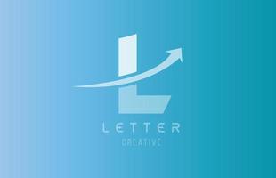 l logo de la lettre de l'alphabet en bleu blanc pour le modèle de conception d'icône vecteur