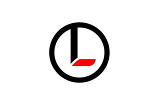 conception de la lettre de l'alphabet cercle l pour l'icône du logo de l'entreprise vecteur