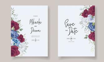 carte d'invitation de mariage élégante avec des ornements roses vecteur