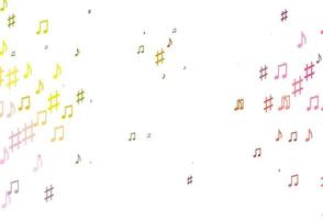 motif vectoriel rouge clair et jaune avec des éléments de musique.