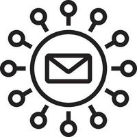 icône de ligne pour le marketing par e-mail vecteur