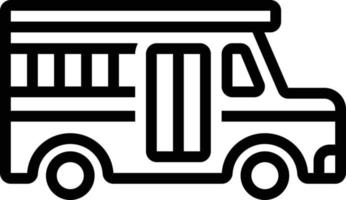 icône de ligne pour autobus scolaire vecteur