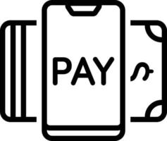 icône de ligne pour le mode de paiement vecteur