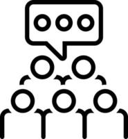 icône de ligne pour le groupe de discussion vecteur