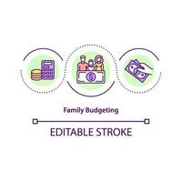 icône de concept de budgétisation familiale vecteur