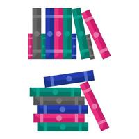 conception plate de pile de livres colorés vecteur