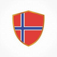 vecteur de drapeau de la norvège avec cadre de bouclier