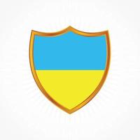 vecteur de drapeau de l'ukraine avec cadre de bouclier