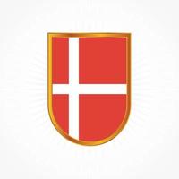 vecteur de drapeau du danemark avec cadre de bouclier