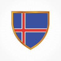 vecteur de drapeau de l'islande avec cadre de bouclier