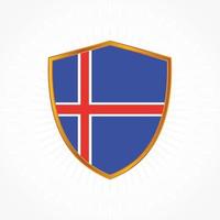 vecteur de drapeau de l'islande avec cadre de bouclier