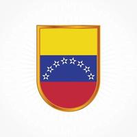 vecteur de drapeau du venezuela avec cadre de bouclier