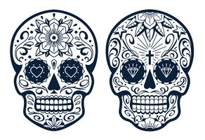 Crânes mexicains de vecteur avec des motifs
