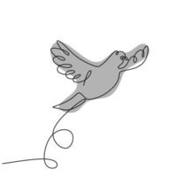 dessin continu d'une ligne d'oiseau hirondelle volant minimalisme vecteur